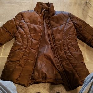 Cute form fitting satin like coat